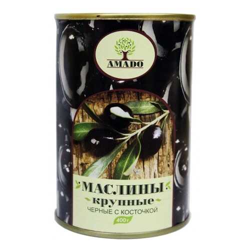 Черные маслины Amado с косточкой крупные 400 г в Народная Семья