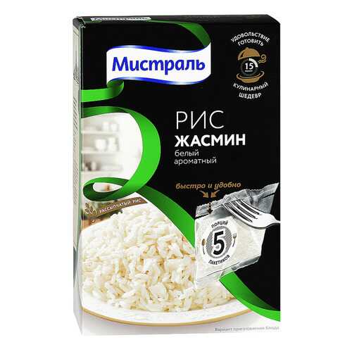 Рис Мистраль жасмин белый ароматный 80 г 5 пакетиков в Народная Семья