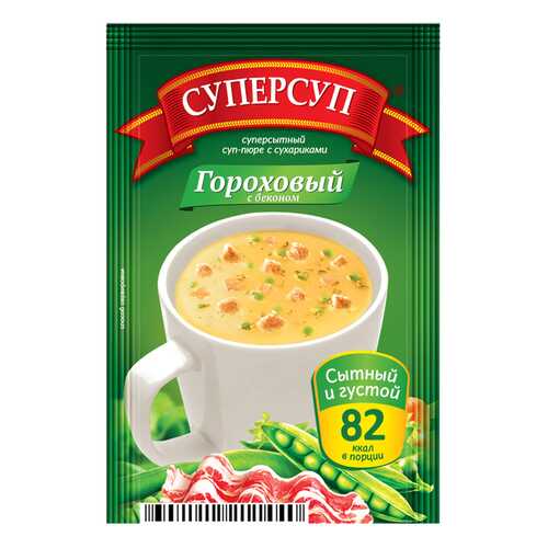 Суперсуп-пюре суперсытный гороховый с беконом и сухариками 23 г в Народная Семья