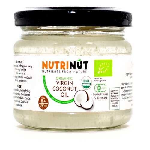 Кокосовое масло Nutrinut organic virgin coconut oil 250 мл в Народная Семья