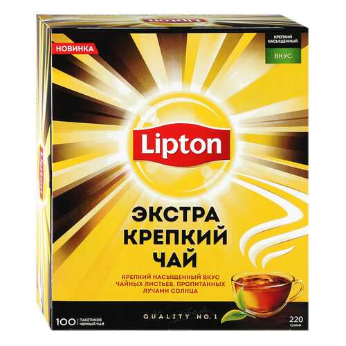 Чай черный Lipton экстра крепкий 100 пакетиков в Народная Семья