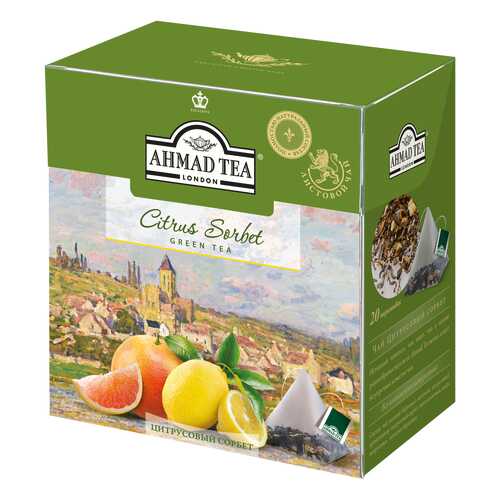 Чай зеленый Ahmad Tea citrus sorbet 20 пакетиков в Народная Семья