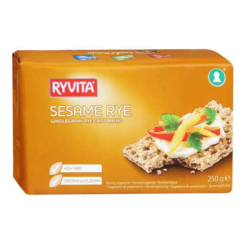 Хлебцы Ryvita Из цельного зерна c кунжутом sesame 12 штук в Народная Семья