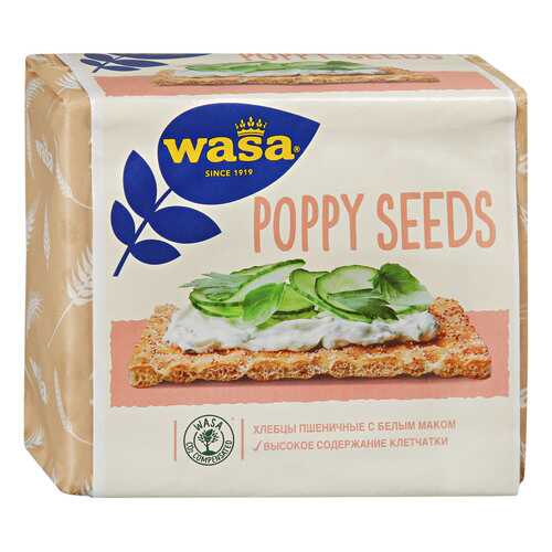 Хлебцы Wasa Poppy Seeds пшеничные с белым маком 240 г в Народная Семья