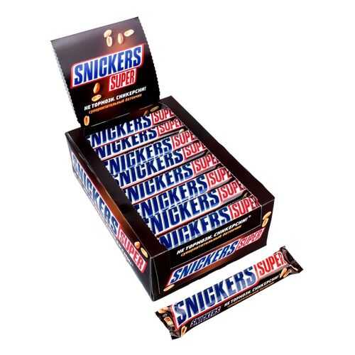 Батончик шоколадный Snickers Super коробка 32 штуки по 95 г в Народная Семья