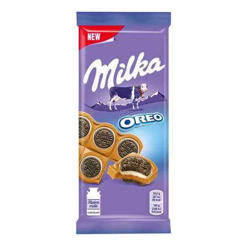 Шоколад молочный Milka печенье орео со вкусом ванили 92 г в Народная Семья