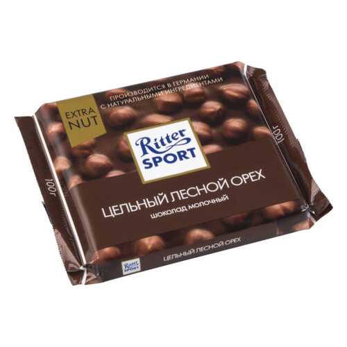 Шоколад молочный Ritter Sport extra nut цельный лесной орех 100 г в Народная Семья