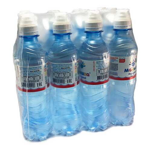Вода минеральная природная столовая питьевая негазированная Малышка 0.33 л 12 штук в Народная Семья
